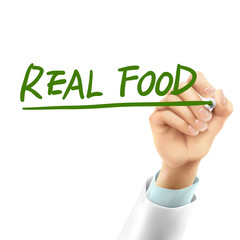 doctor writing real food words