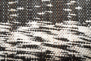 Fabric - Black and white Rag Woven Rug