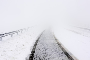 road in winter with snow