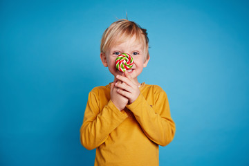 Boy with lollipop