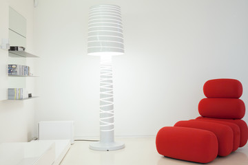 Designed couch and lamp