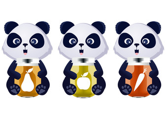 Obraz premium Panda baby juice