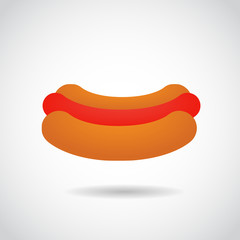 Hot dog vector icon.