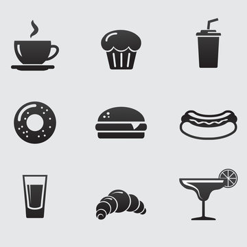 Food and drink. Vector icon set.