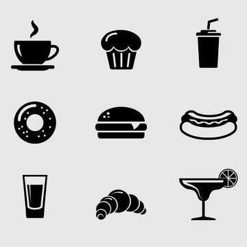 Food and drink. Vector icon set.