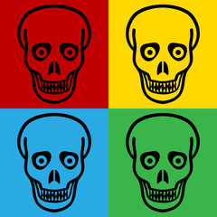 Pop art zombie symbol icons.