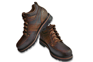 Brown male leather shoes
