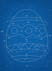 Fototapeta premium Easter Egg Blueprint