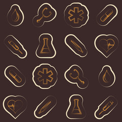 Seamless background with icons on the medical theme
