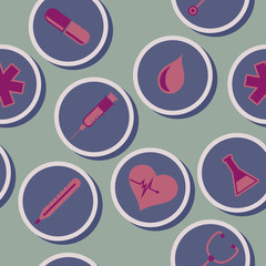 Seamless background with icons on the medical theme