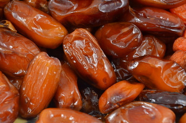 Tasty delicious dried date fruit, close up