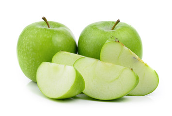 green apple on white background