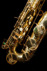 Saxophone isolated on black background