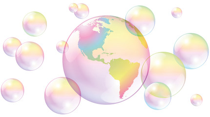 Planet Earth Soap Bubbles World