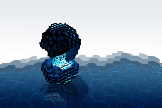 Abstrakter W&uuml;rfel Hexagon 3 Demensional V2
