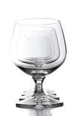 Row of Empty Wine Glasses