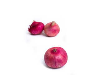 Shallot, Red onions on a white background