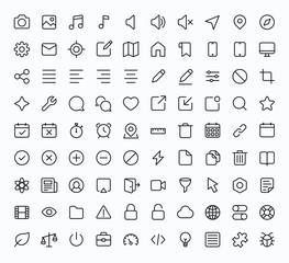 Outline vector icons for web and mobile - obrazy, fototapety, plakaty