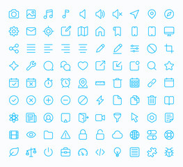 Outline vector icons for web and mobile