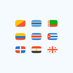 Flag of world. Vector icons