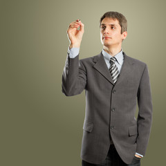 businessman writing something