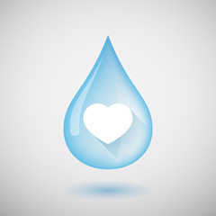 Water drop with a heart