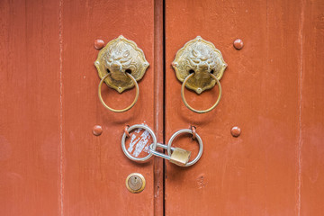Metal door knockers and lock in Chinese design