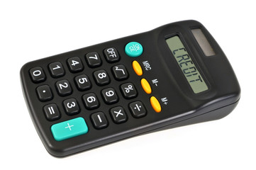 Concept calculatrice et crédit