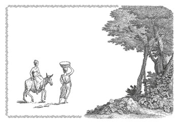 Fototapeta na wymiar Village illustration