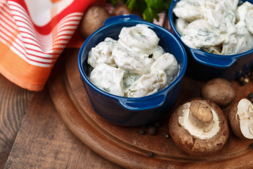 Meat Dumplings - russian boiled pelmeni in plate