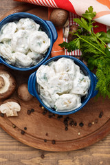 Meat Dumplings - russian boiled pelmeni in plate