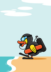 duck scuba diving