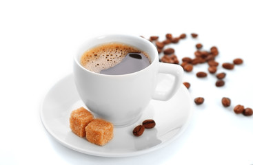 Cup of coffee isolated on white