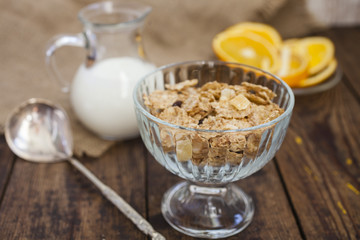 oat flakes with yogurt and orange
