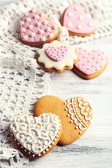Heart shaped cookies for valentines day