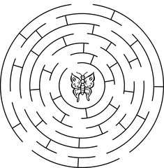 Butterfly labyrinth, maze. For children.
