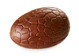 Chocolate egg isolated on white