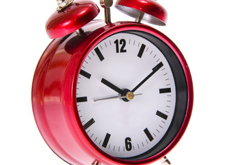 Red Alarm Clock. Isolated