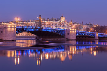 Palace Bridge and the building of the Hermitage, St. Petersburg