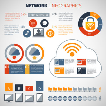 Network Infographics Set