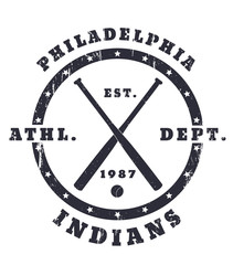 Athletic dept. grunge t-shirt design with baseball bats