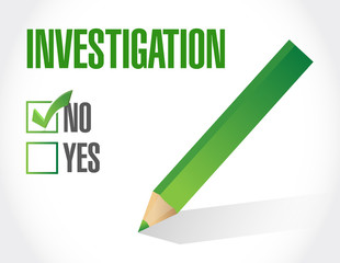 no investigation check mark sign concept