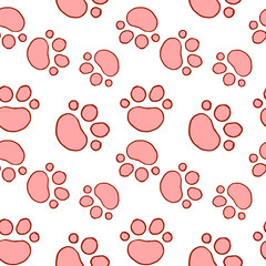 Animals foot print seamless pattern
