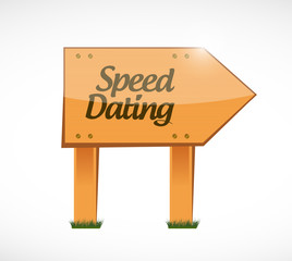 speed dating wood sign concept illustration design