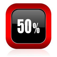 50 percent icon sale sign