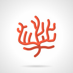 Red coral flat design vector icon