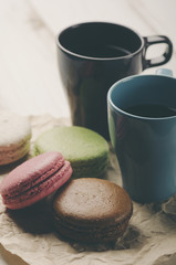 Macaroons and coffee