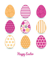 Vector abstract textured bubbles set of nine colorful Easter