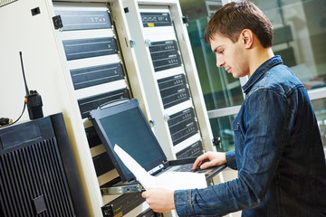 service engineer in server room