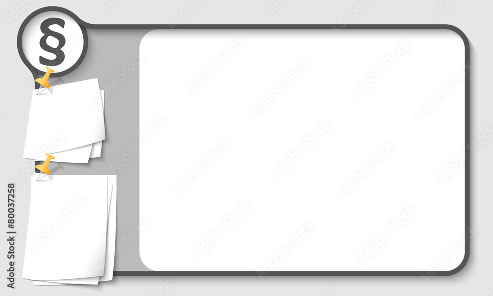 Aufkleber gray abstract frame for your text with paragraph and papers for